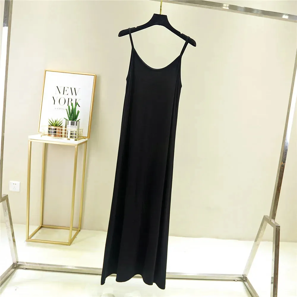 2022 O-Neck Dresses tops Women's Petticoat Woman Dress Slip Underdress Bottoming Straight Femmale Slips Woman Intimates Dress