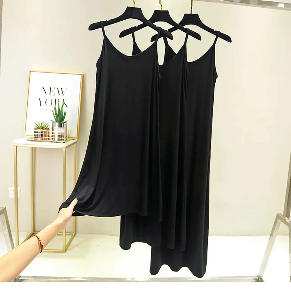 2022 O-Neck Dresses tops Women's Petticoat Woman Dress Slip Underdress Bottoming Straight Femmale Slips Woman Intimates Dress