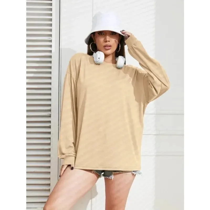 2024 Solid Simplicity Round Neck Long Sleeve Tee