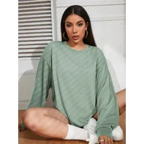 2024 Solid Simplicity Round Neck Long Sleeve Tee