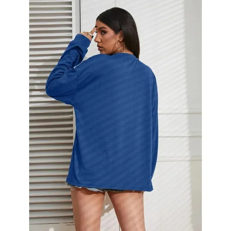2024 Solid Simplicity Round Neck Long Sleeve Tee