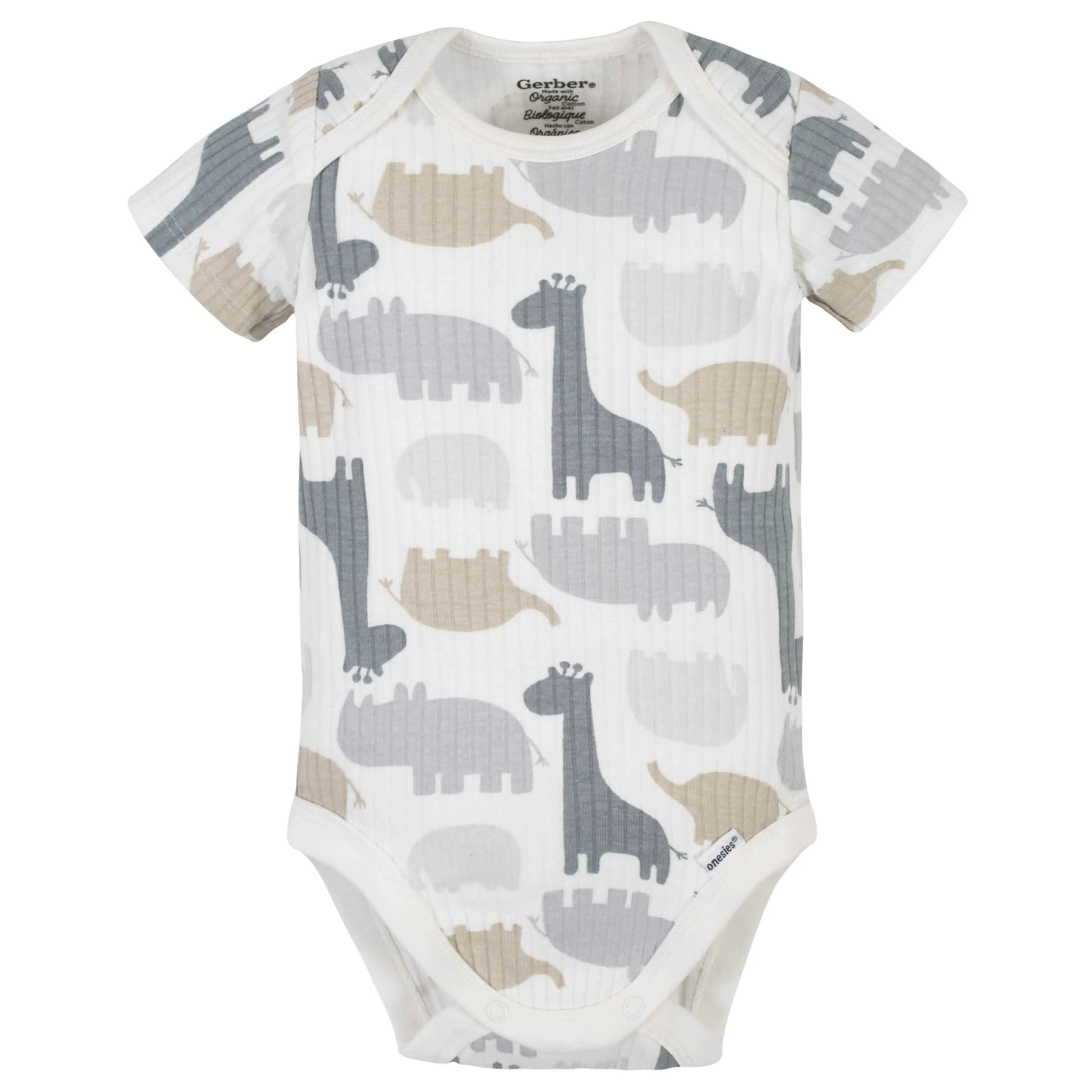 3-Pack Organic Baby Boys Jungle Short Sleeve Onesies Bodysuits
