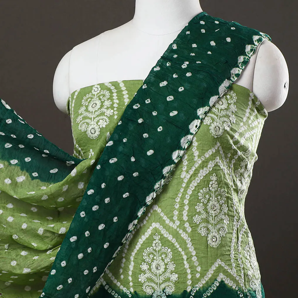 3pc Satin Cotton Kutch Bandhani Dress Material 53