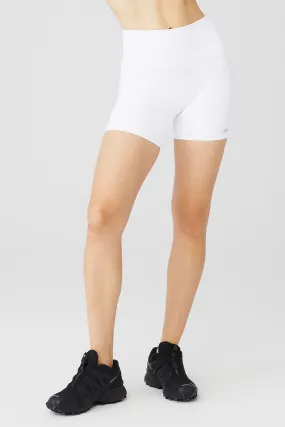 5" Airbrush High-Waist Biker Short - White
