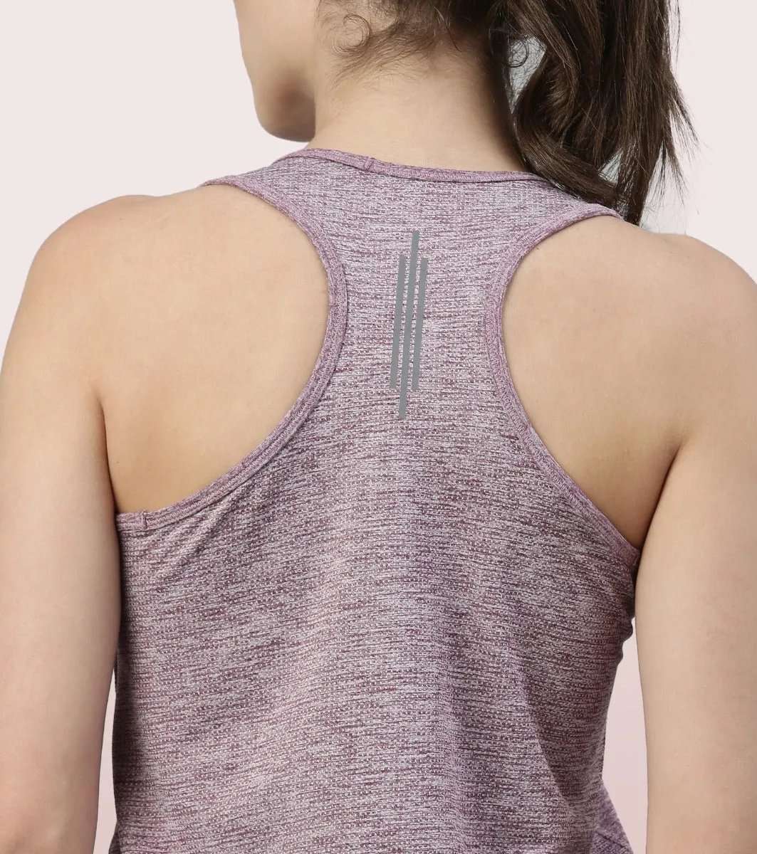 Active Racer Tank | Scoop Neck Dry Fit Tank With Reflective Print