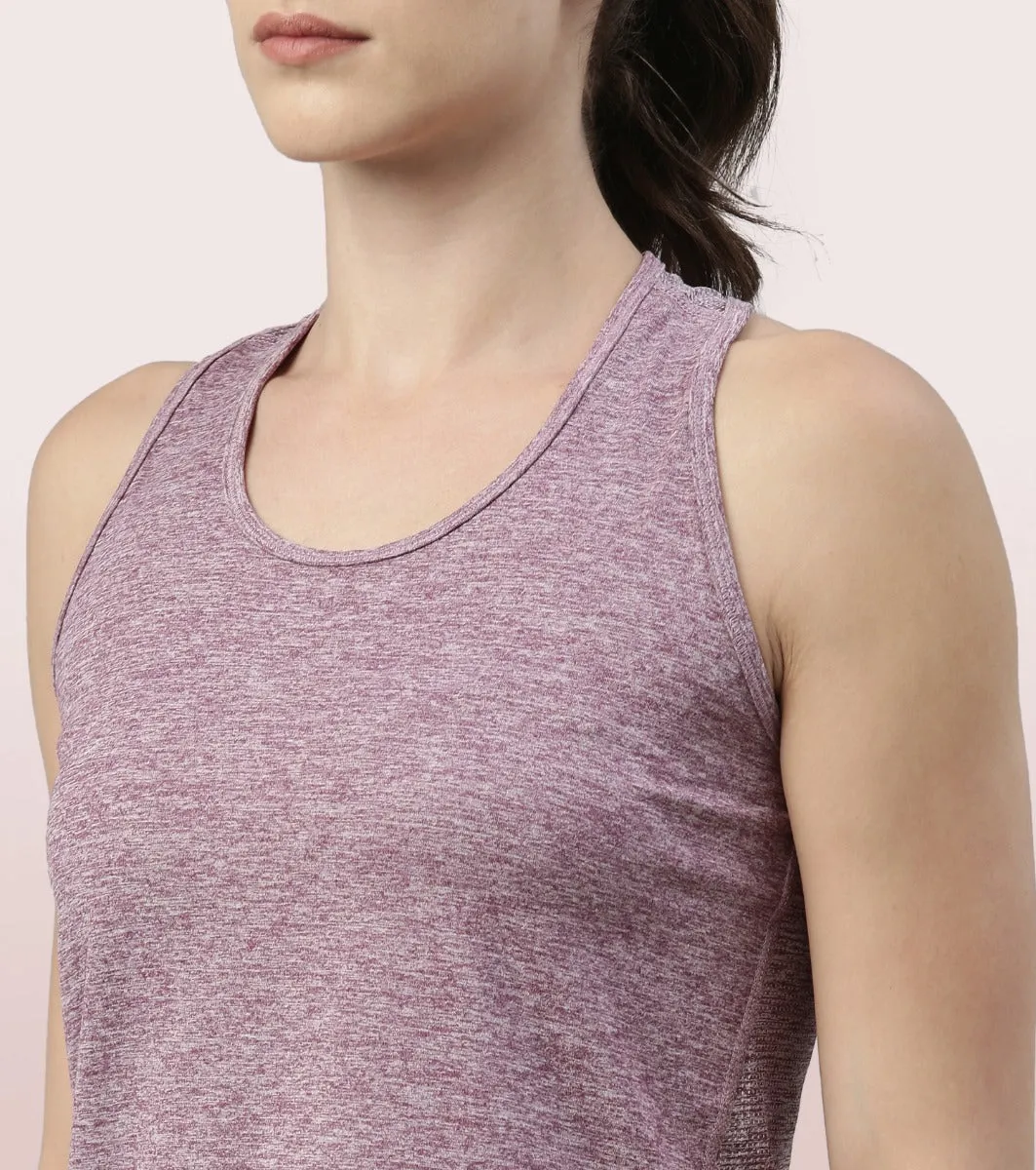 Active Racer Tank | Scoop Neck Dry Fit Tank With Reflective Print