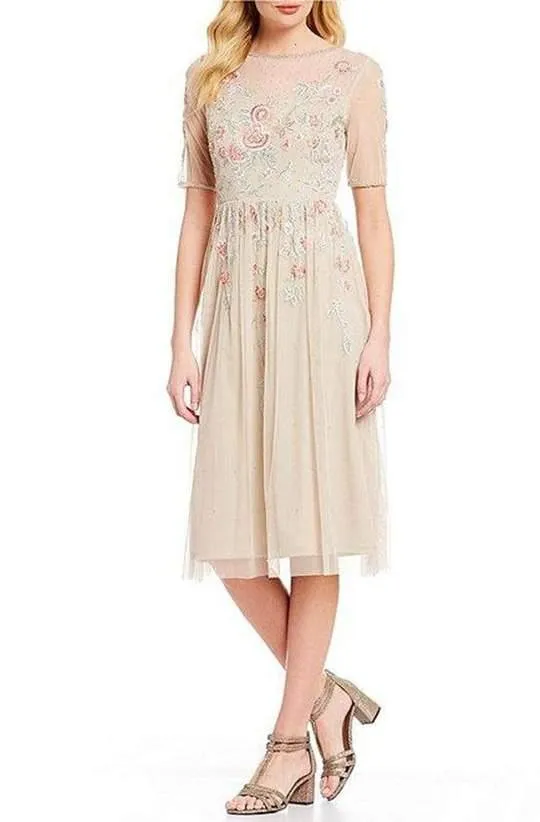 Adrianna Papell AP1E205374 Knee Length Beaded Dress