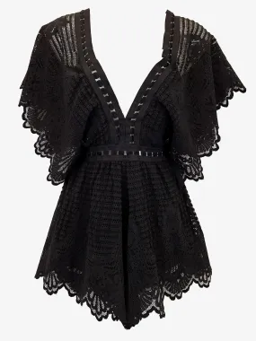 Alice Mccall Cocktail Lacey V Neck Playsuit Size 6