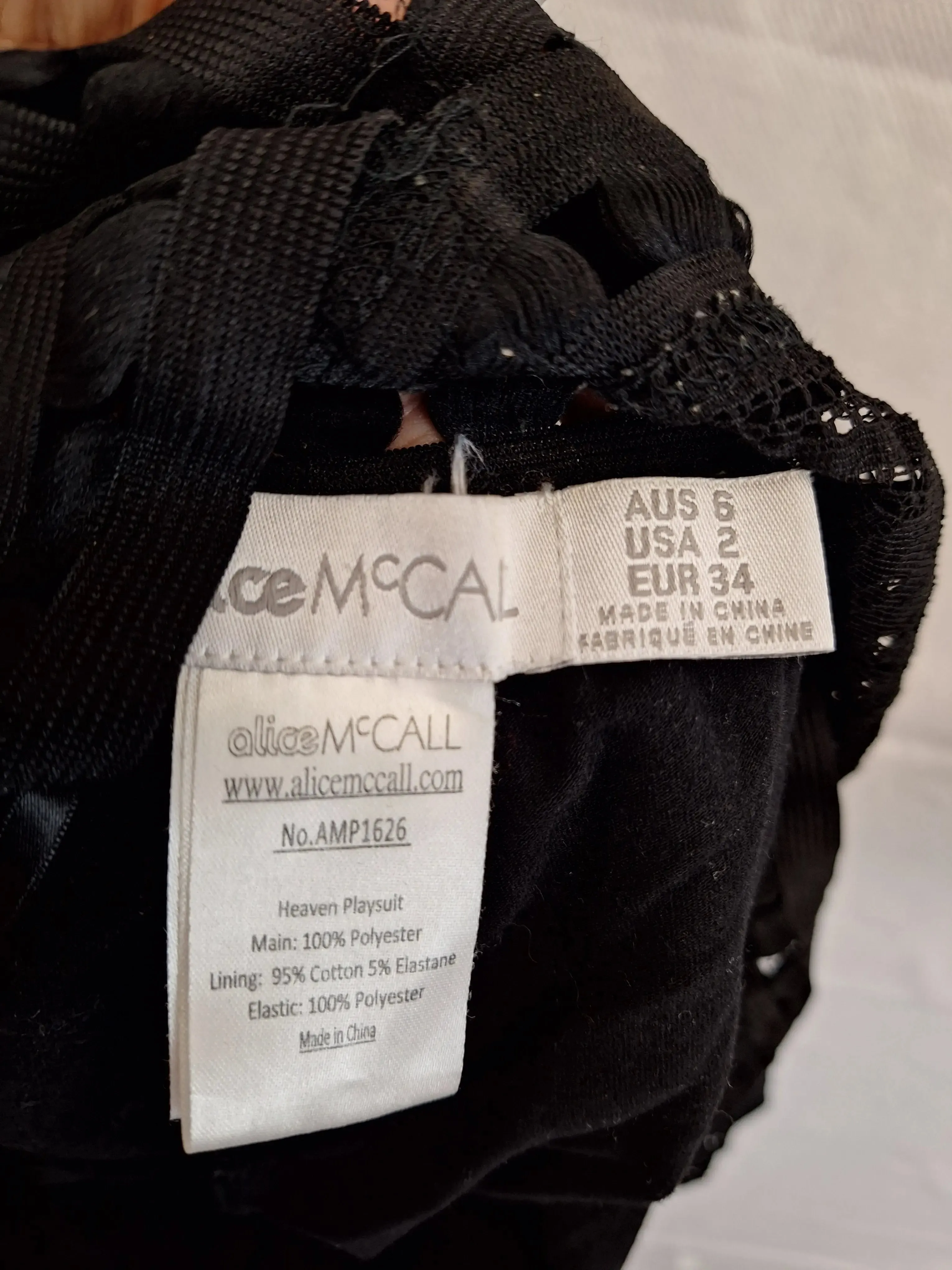 Alice Mccall Cocktail Lacey V Neck Playsuit Size 6