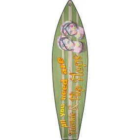 All You Need Are Friends Novelty Mini Metal Surfboard Sign