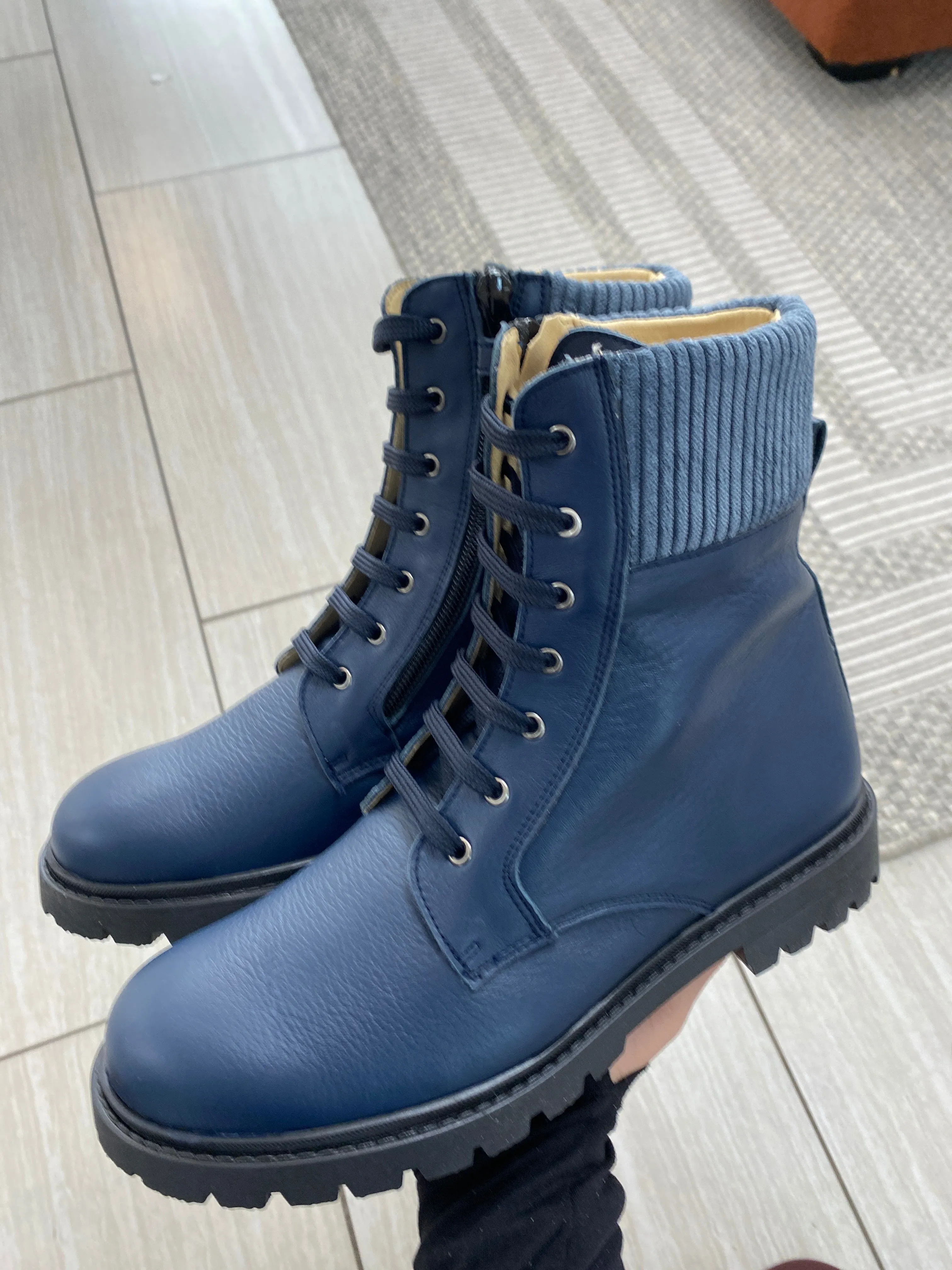 Andanines Navy Jean Boot