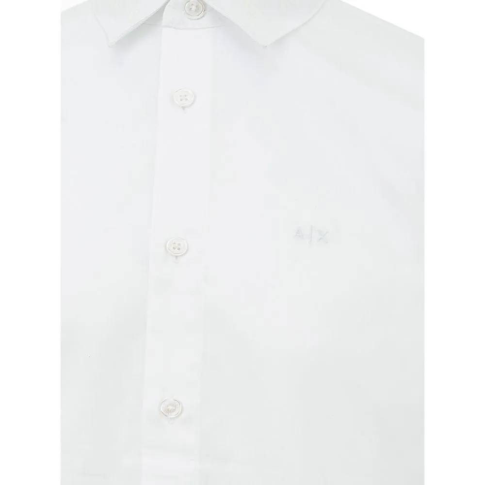 Armani Exchange Elegant White Cotton Shirt for Men