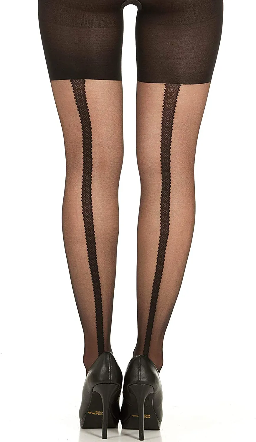 Assets by Sara Blakely Spanx Textured Shaping Pantyhose, Backseam 1199 Black
