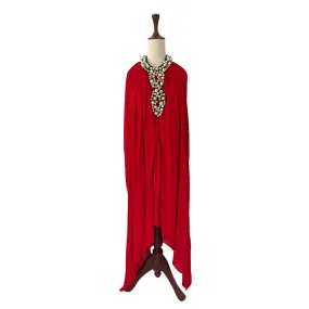 Ayesha F. Hashwani Red Pearls Dress | Gently Used |