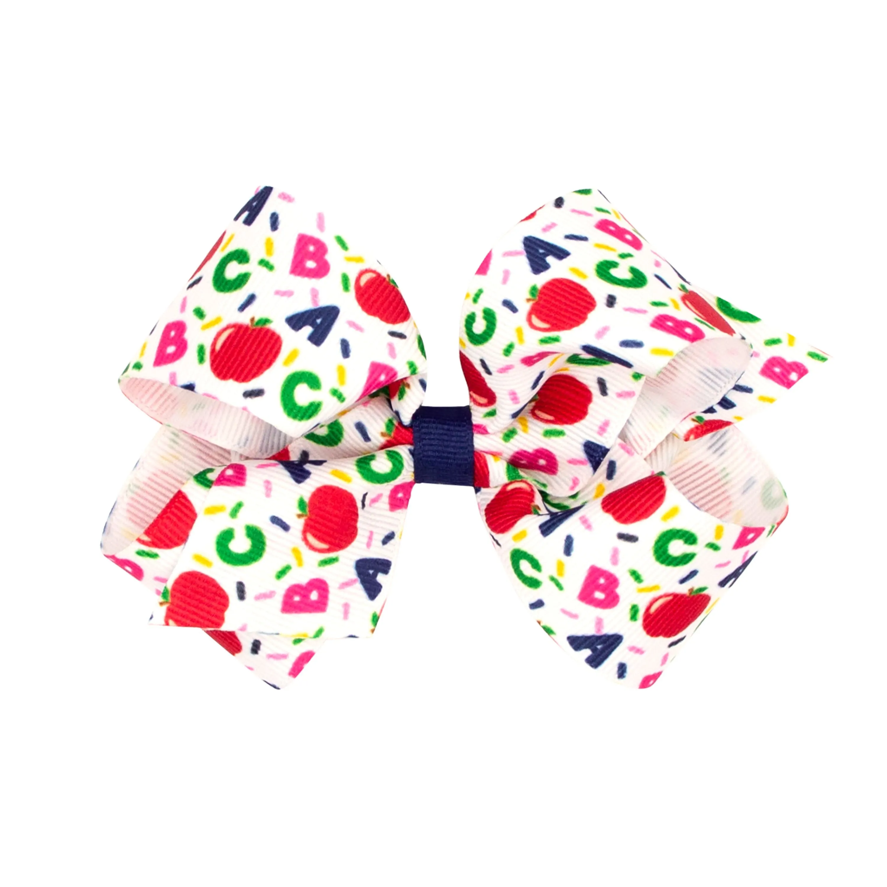 Back to School printed grosgrain bow