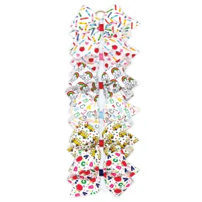 Back to School printed grosgrain bow
