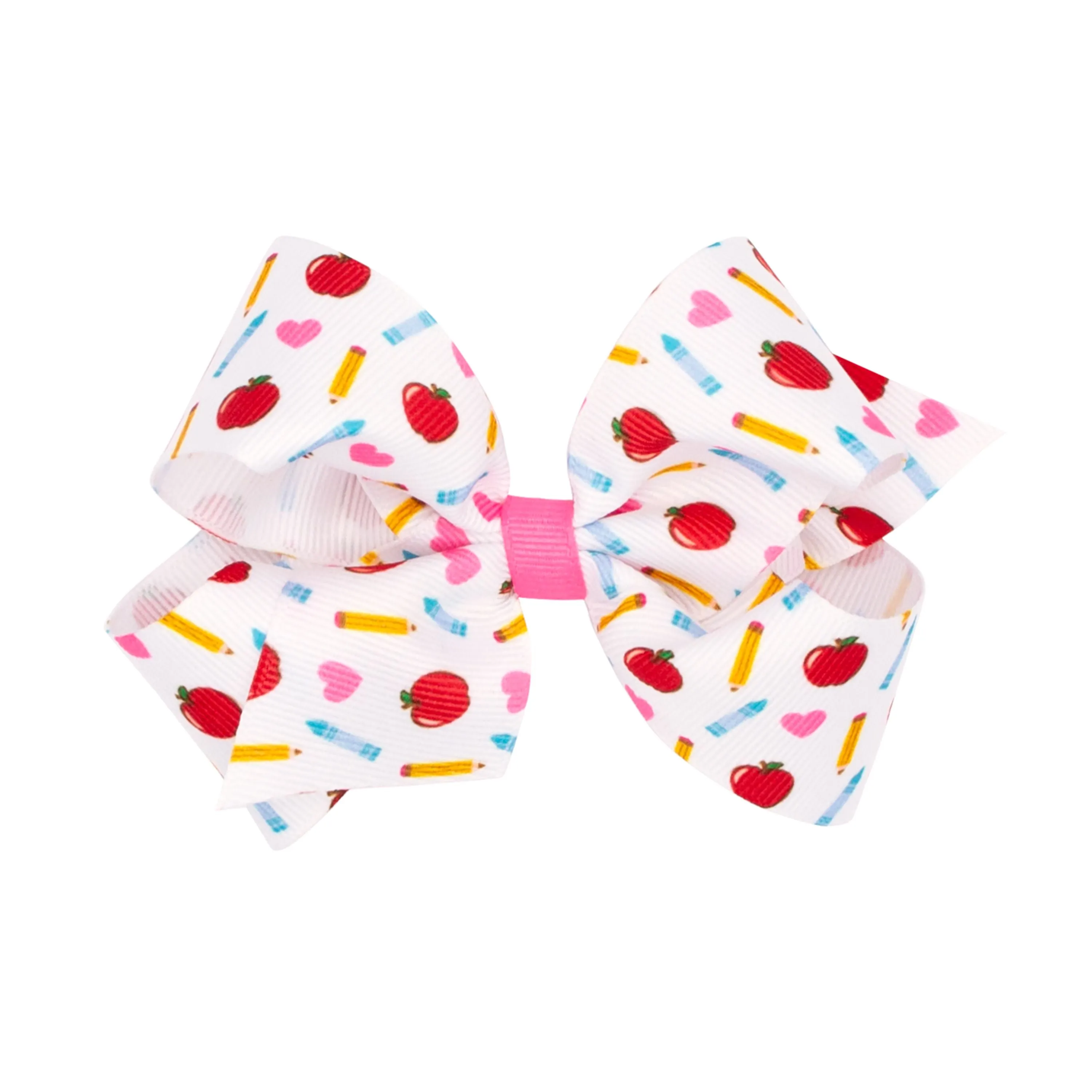 Back to School printed grosgrain bow