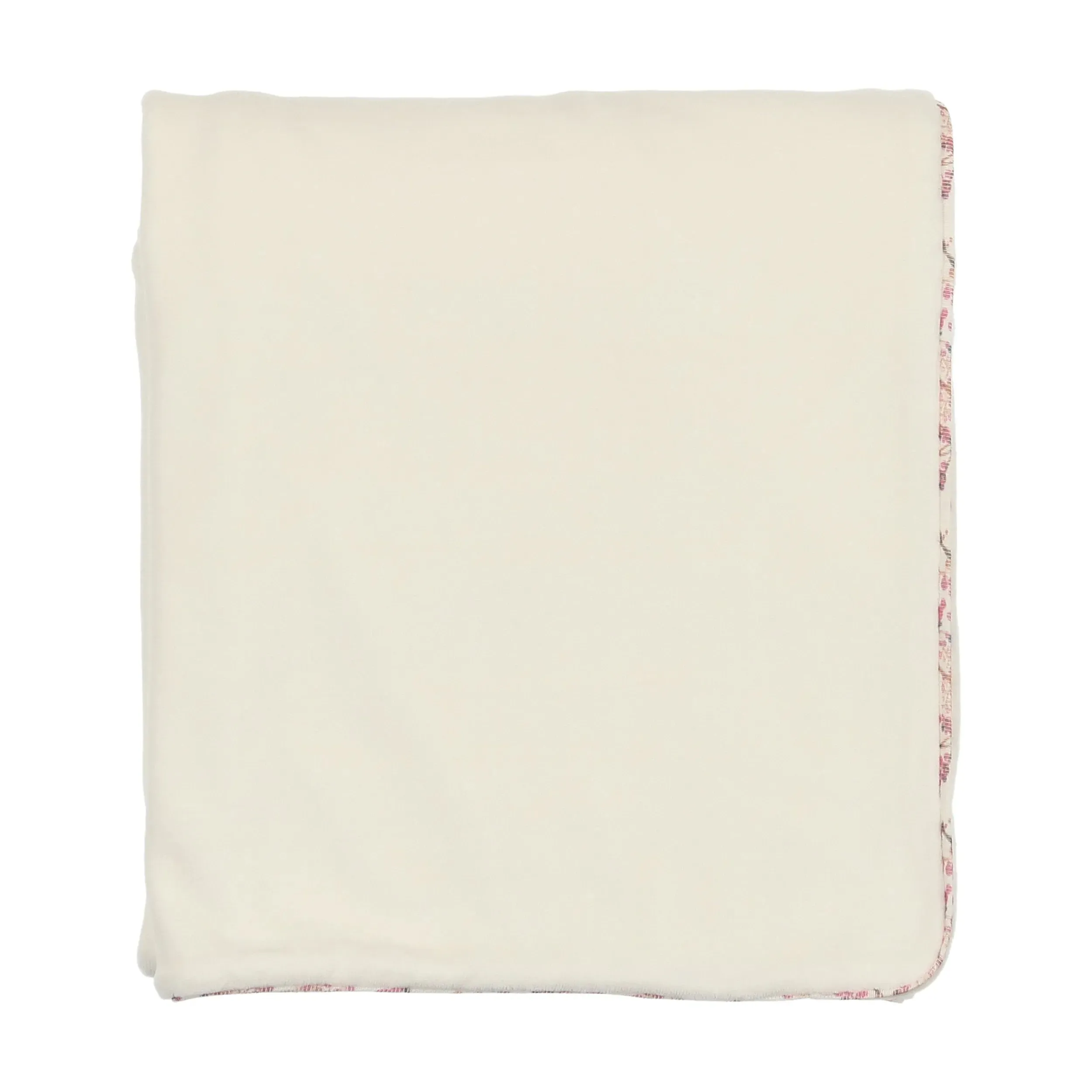 Bee & Dee Ivory Girls Print Trim Blanket