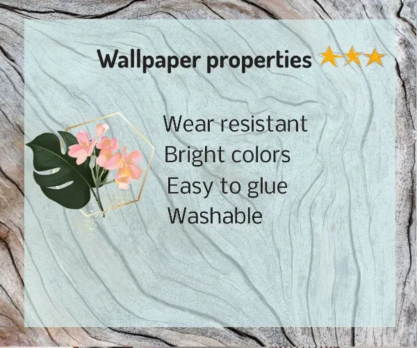 Big flower wallpaper Murals for girls vinyl wall murals prints Peel and stick Botanical removable Herb prints wall art Textured wallpaper