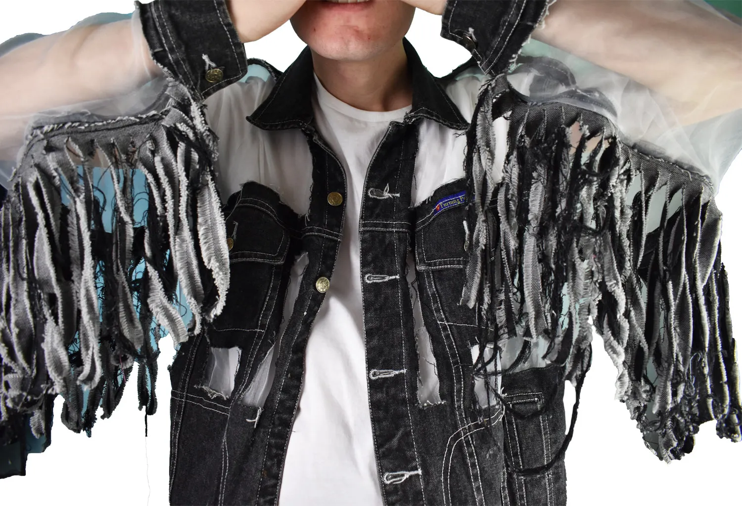 Biker Sleeve Oversized Denim Jacket