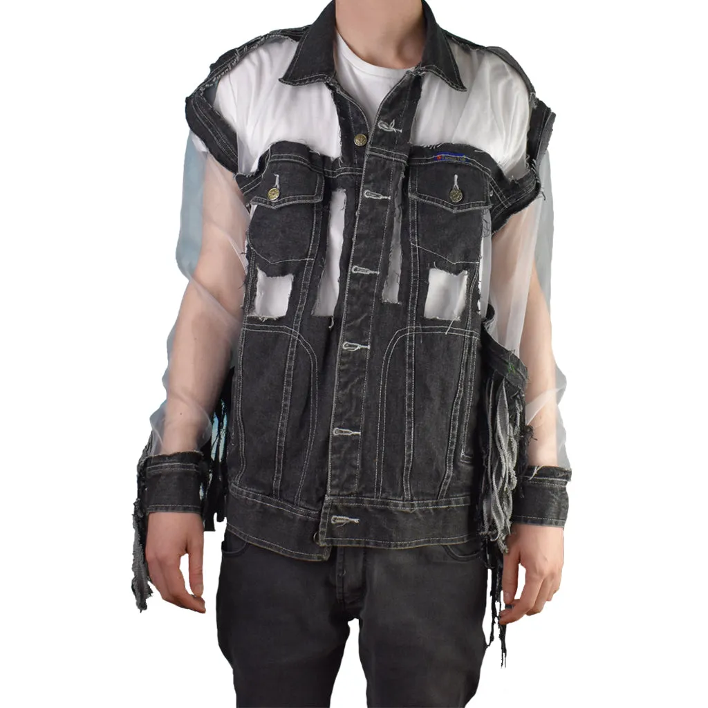 Biker Sleeve Oversized Denim Jacket