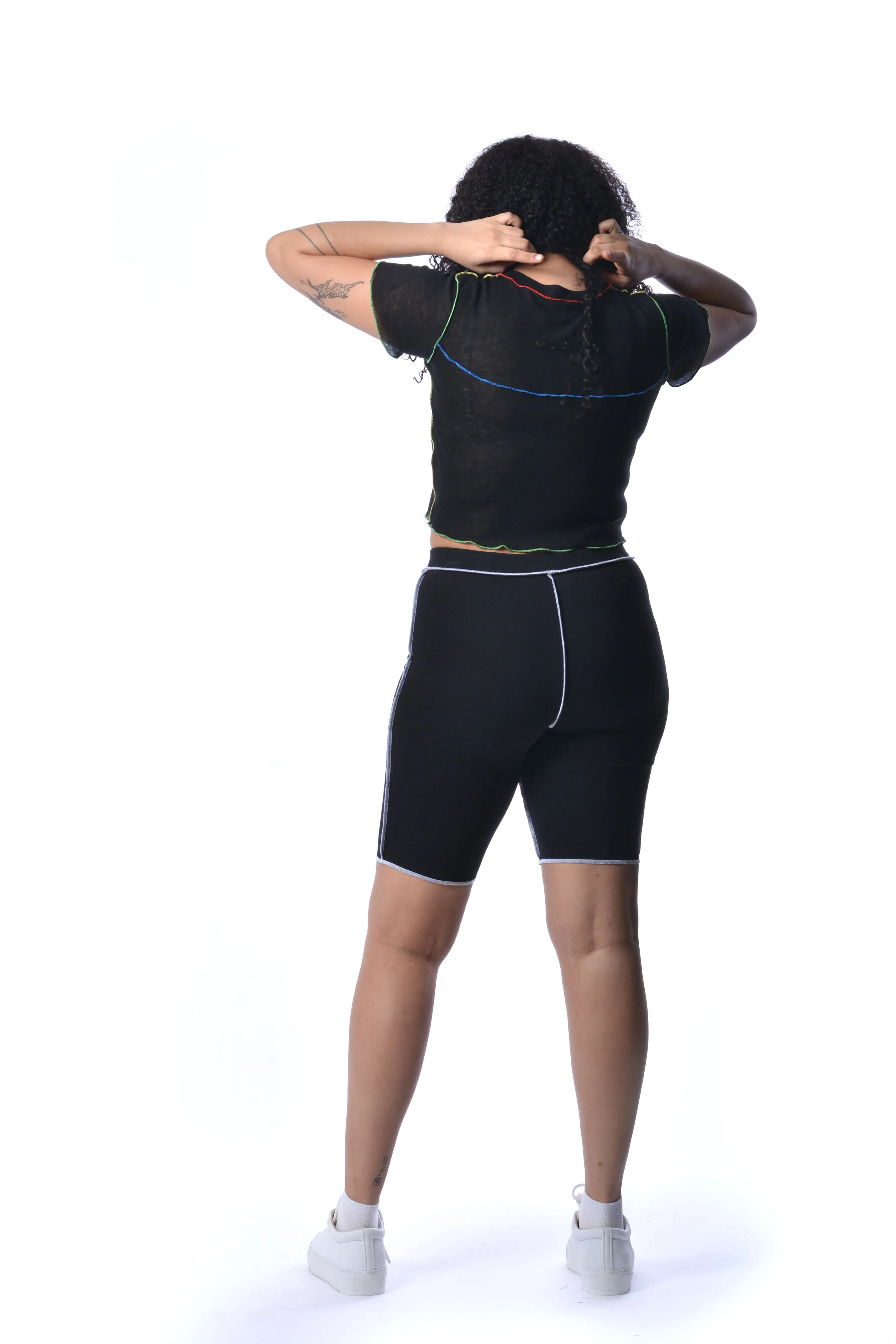 Black & White Ryder Biker Shorts
