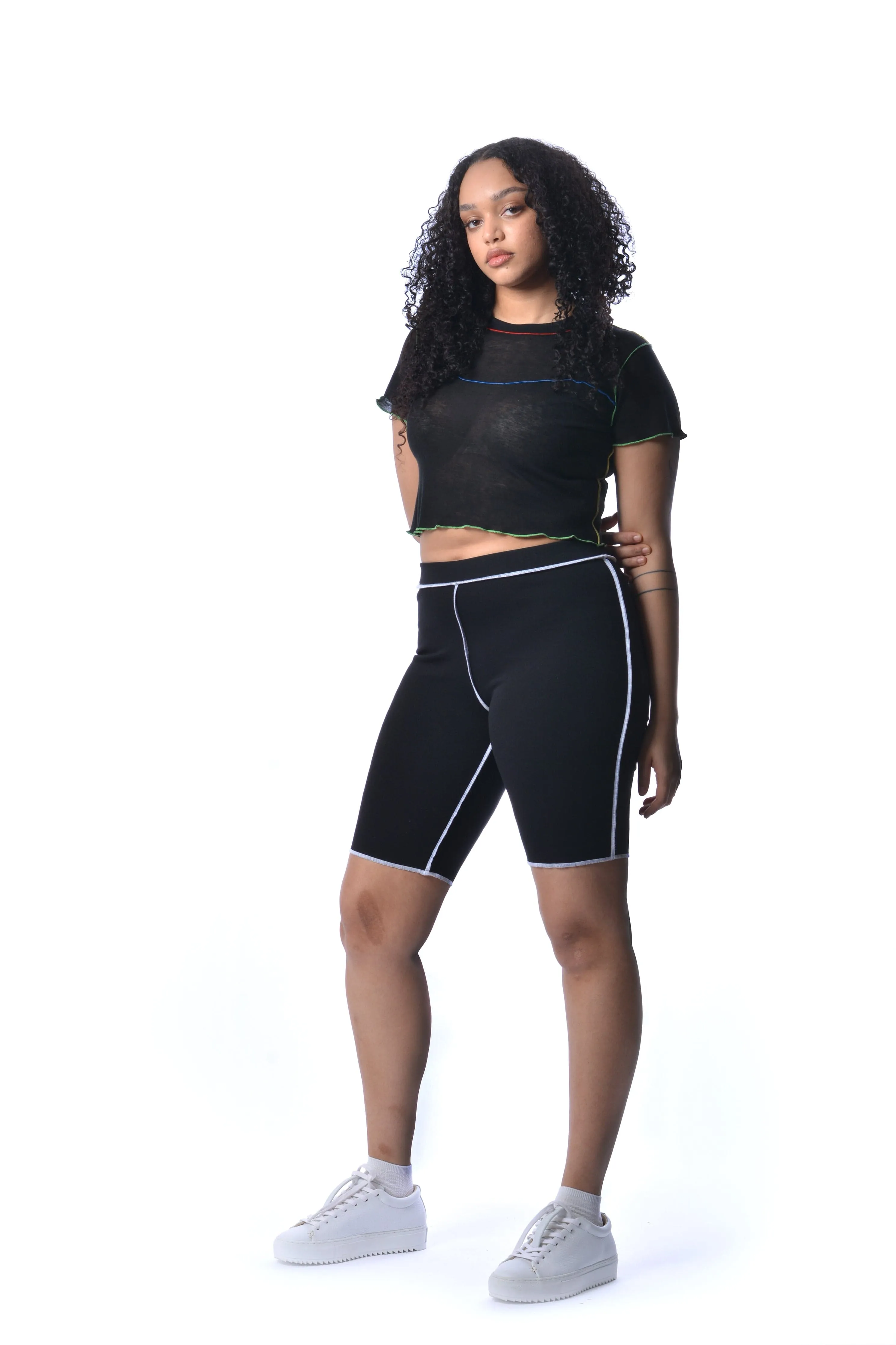 Black & White Ryder Biker Shorts
