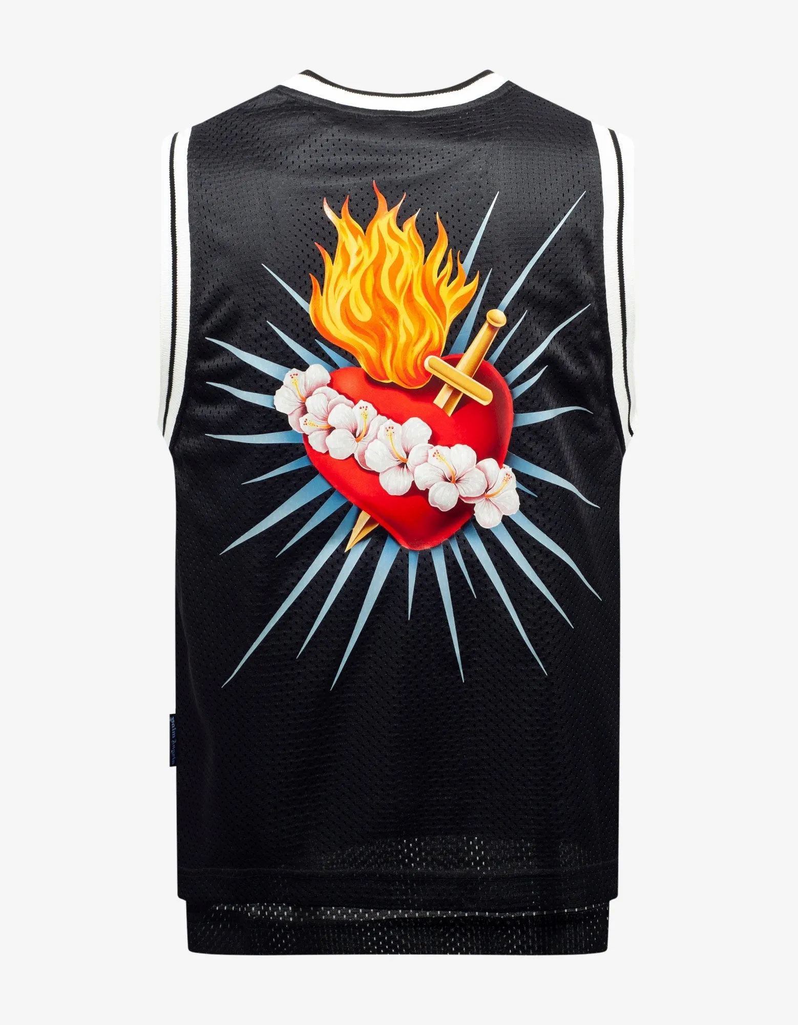 Black Sacred Heart Print Tank Top