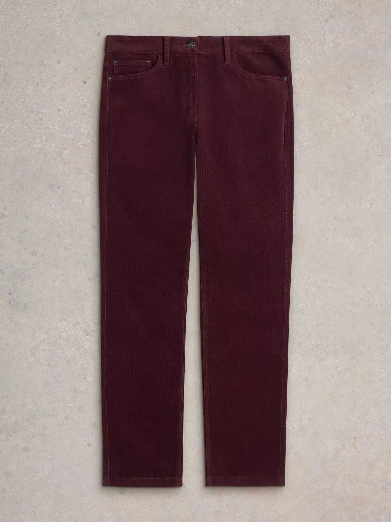 Brooke Cord Straight Trouser in Plum by WhiteStuff