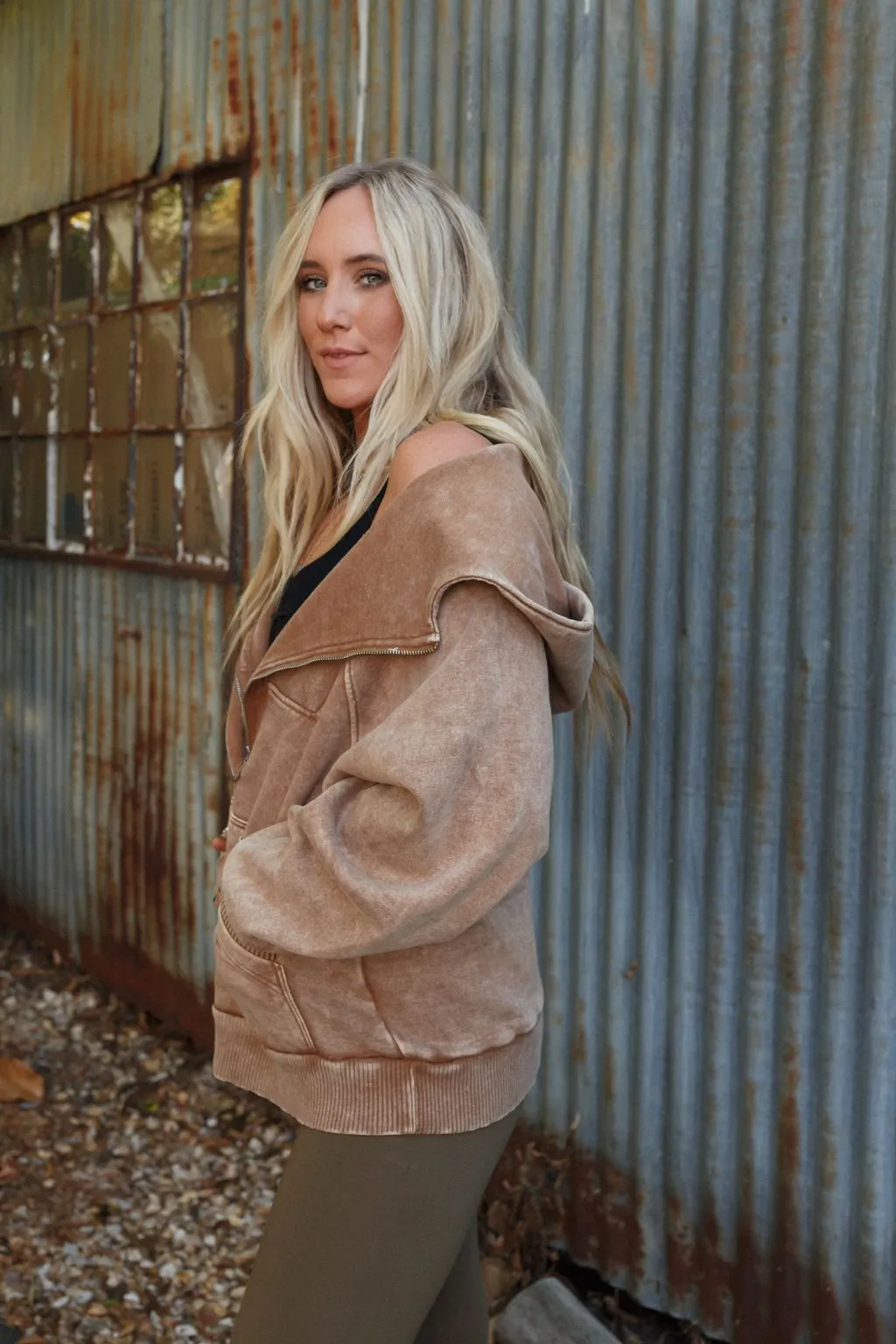 Campfire Cozy Hooded Sweatshirt - Camel