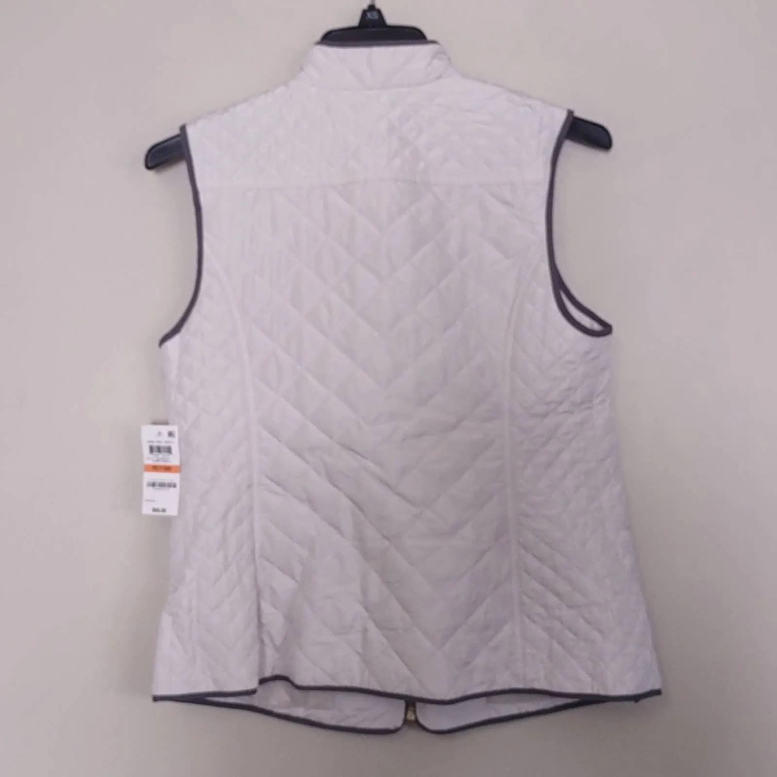 Charter Club Quilted Cotton Zip Front Vest PS Vanilla