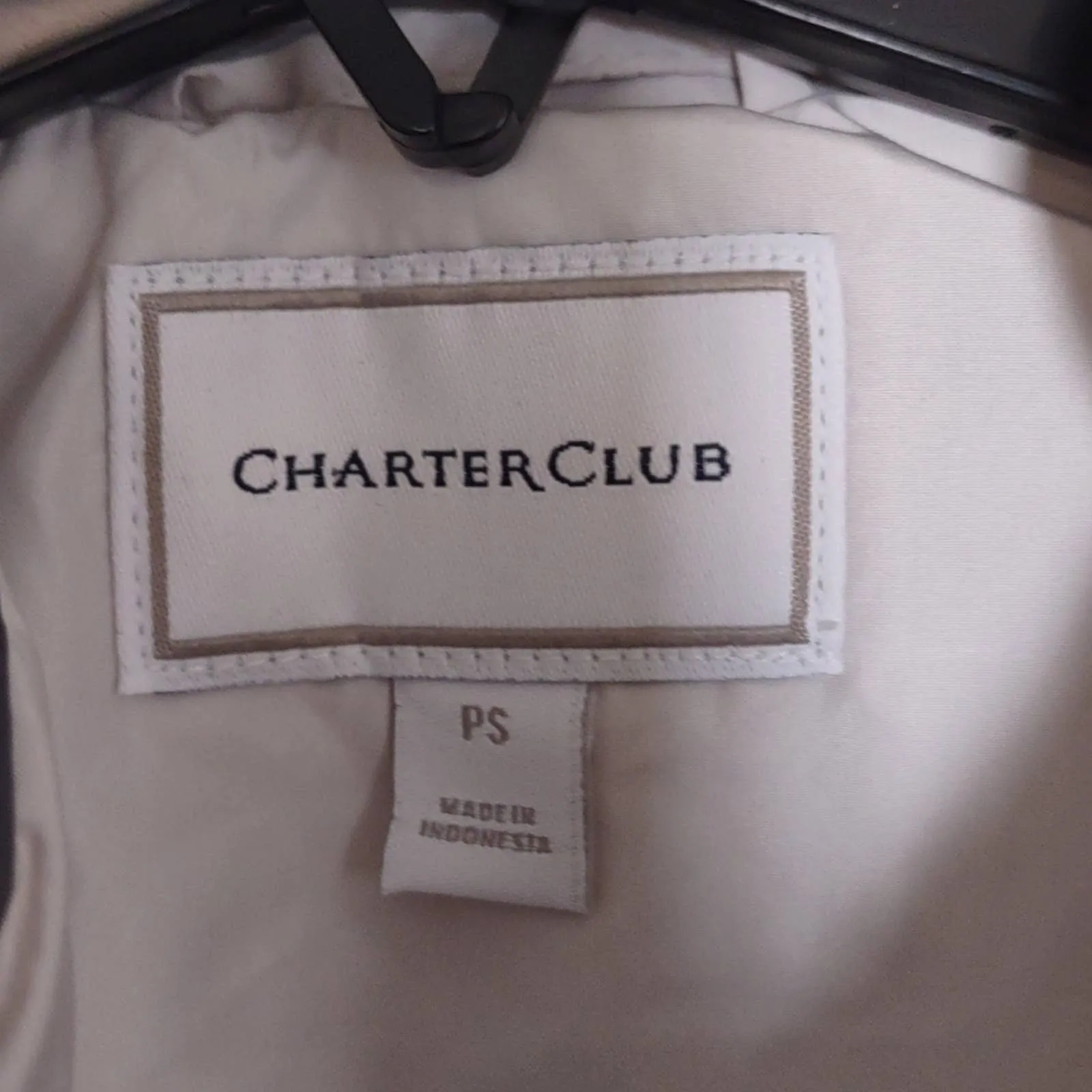 Charter Club Quilted Cotton Zip Front Vest PS Vanilla