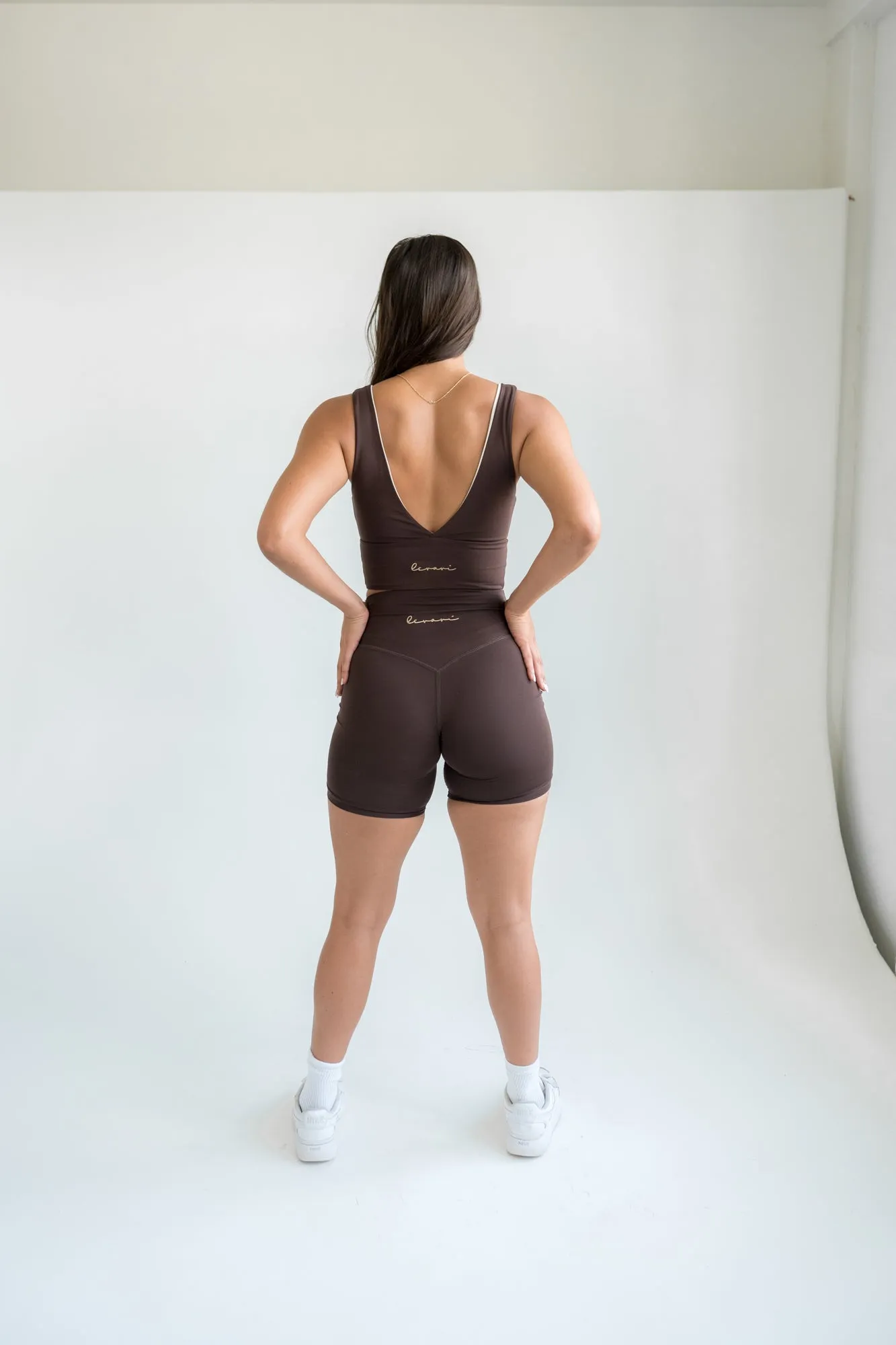 CORE High Waisted Biker Shorts 6.5”- Mocha