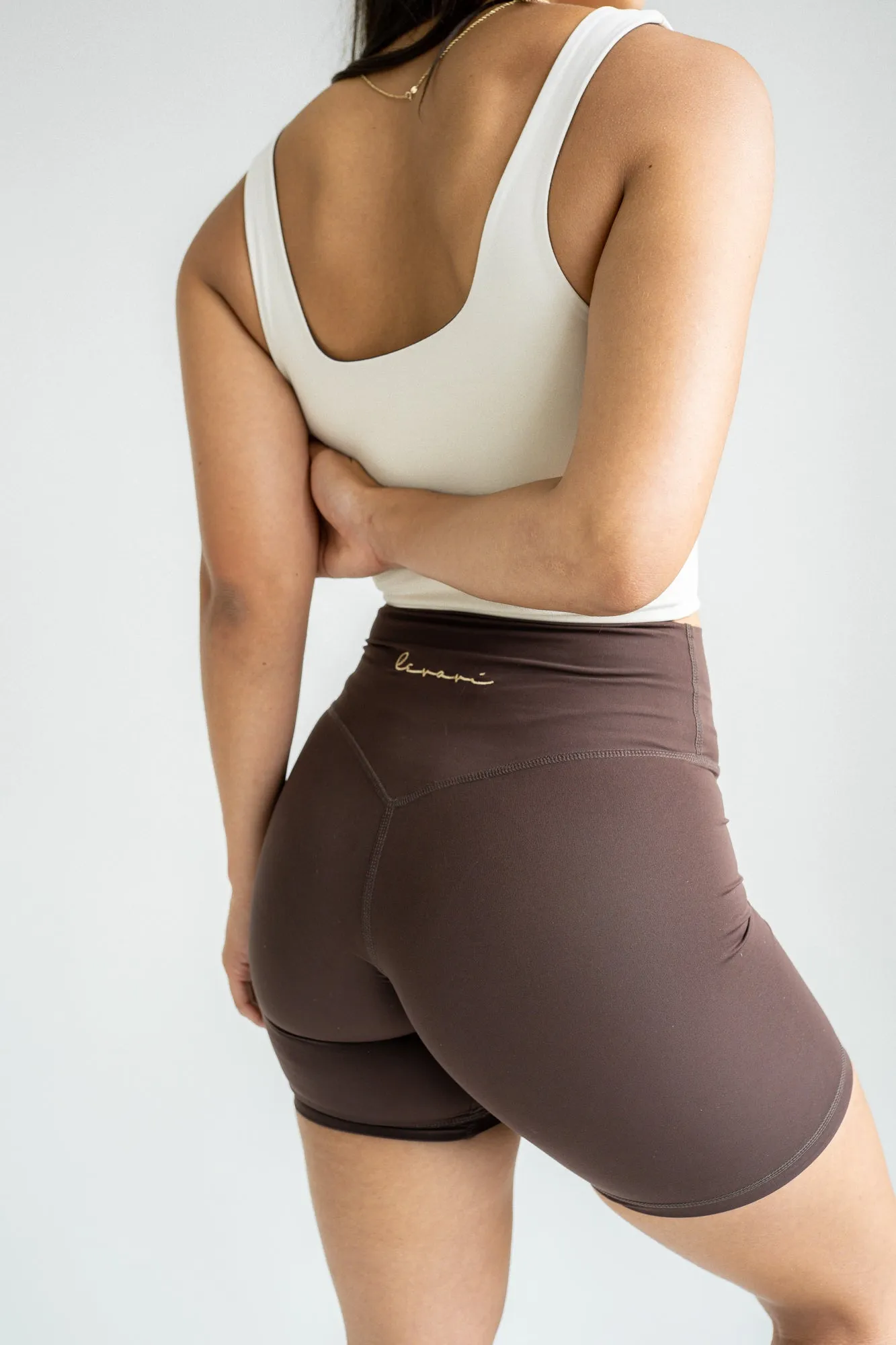 CORE High Waisted Biker Shorts 6.5”- Mocha
