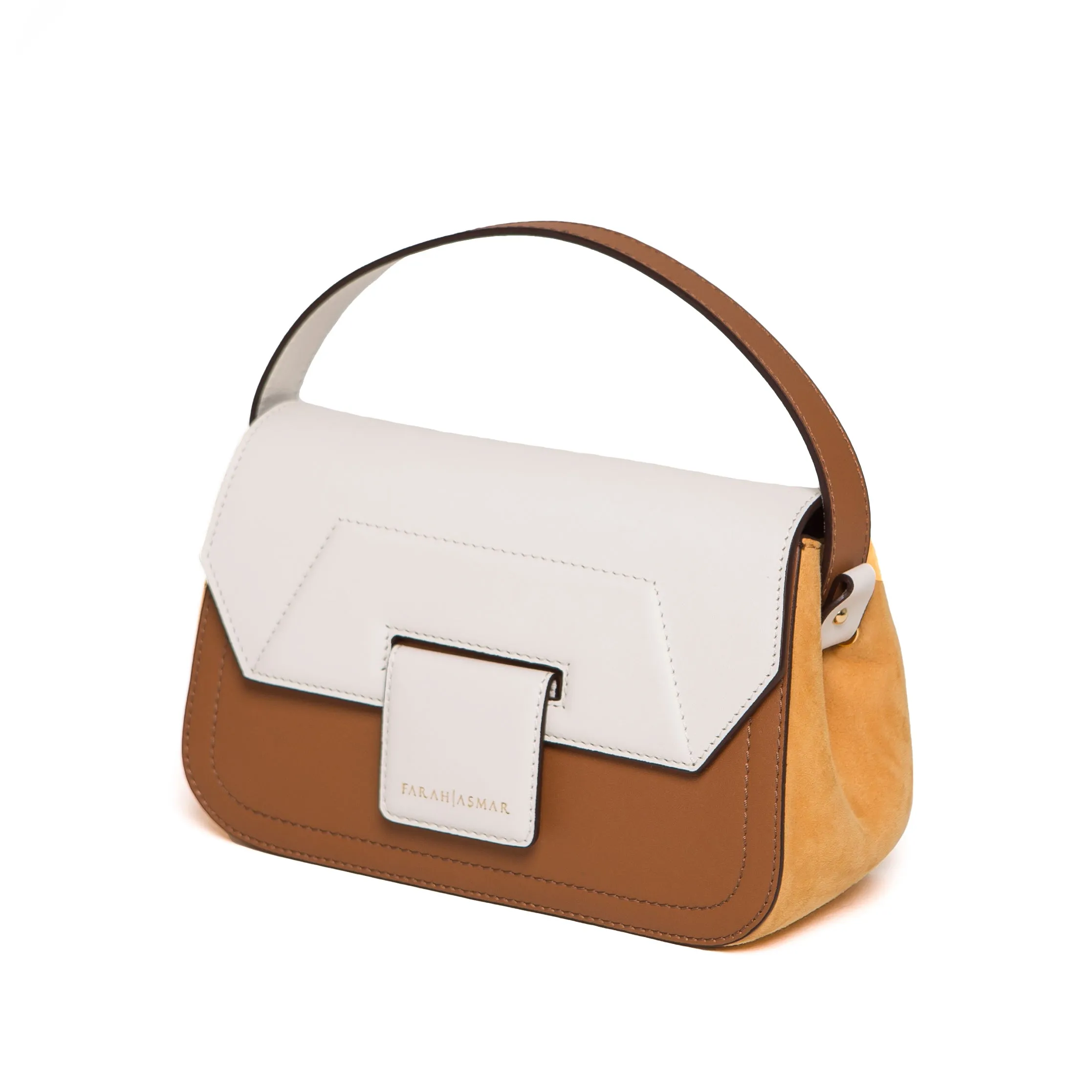 Cream and Tan Mira Shoulder Bag