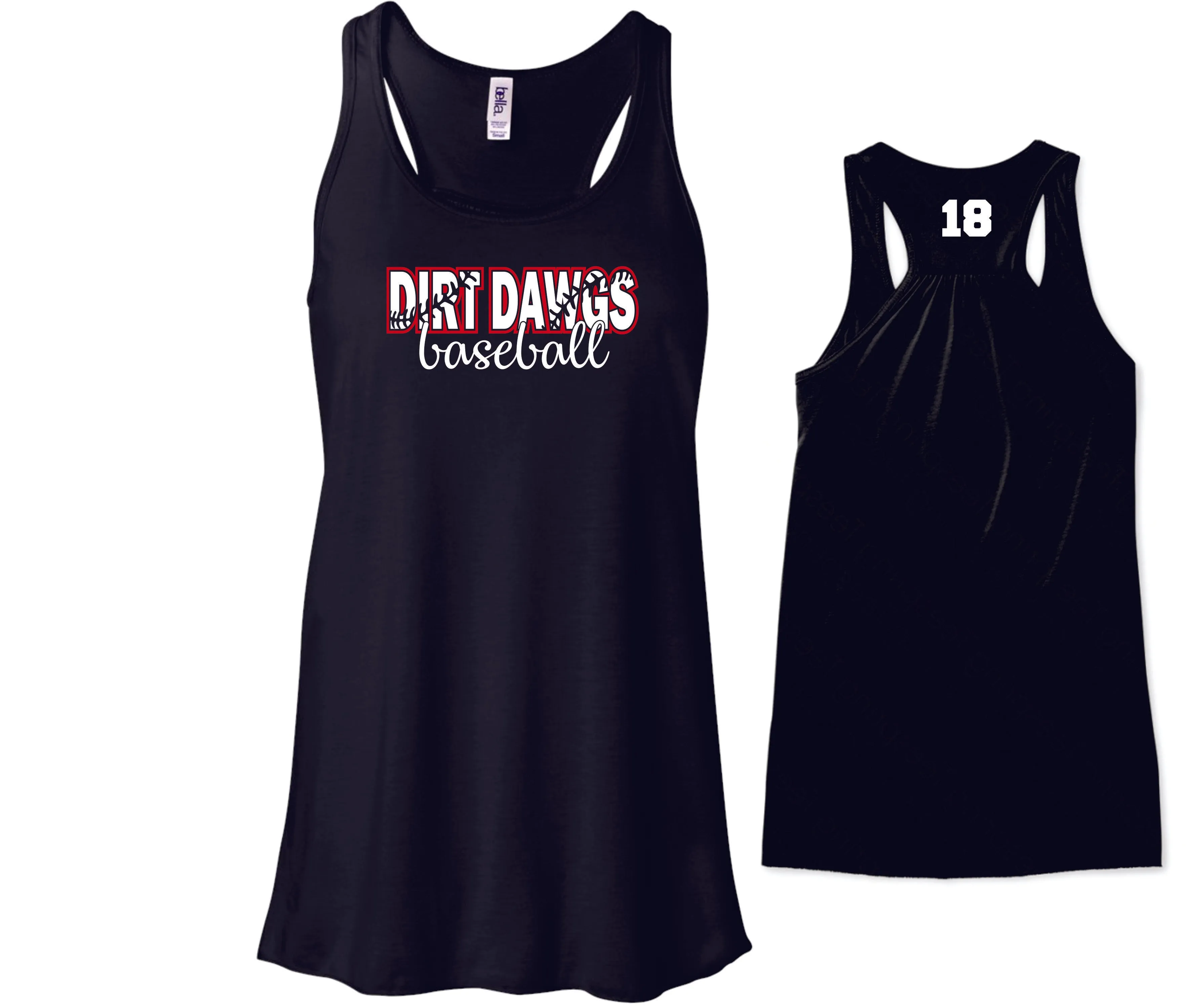 Dirt Dawgs Flowy Tank- 2 designs- Matte or Glitter