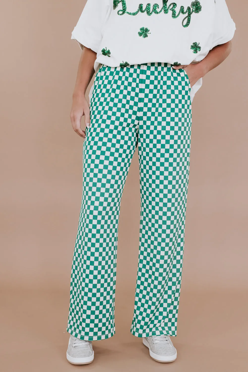 ECB Exclusive: Cooler Than You Checkered Pant, Green
