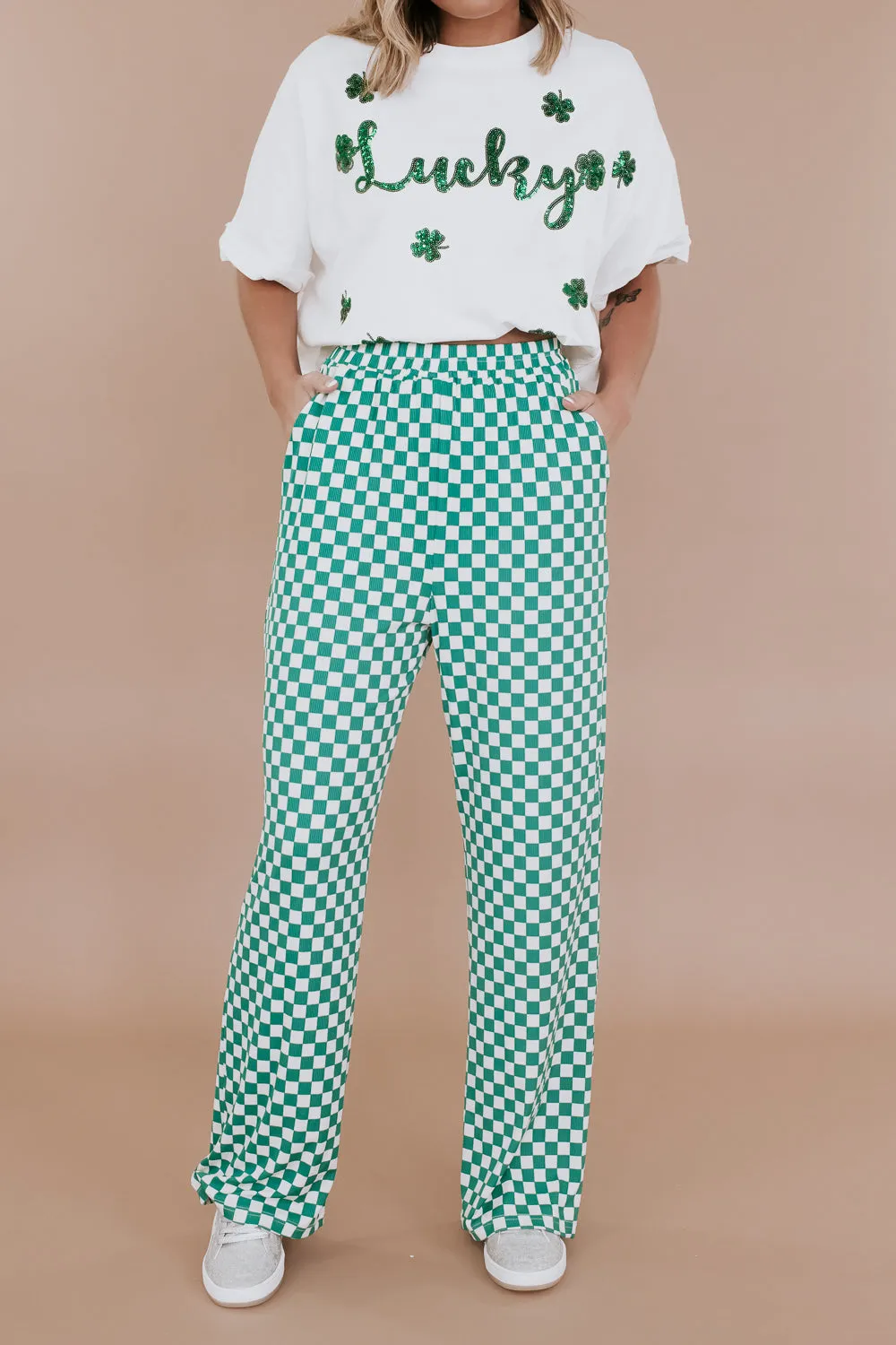 ECB Exclusive: Cooler Than You Checkered Pant, Green