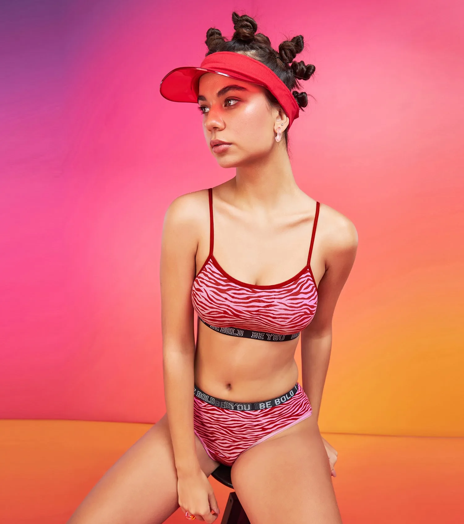 Enamor XO Zebra Print Non-Wired Non Padded Regular Bra - Baylish