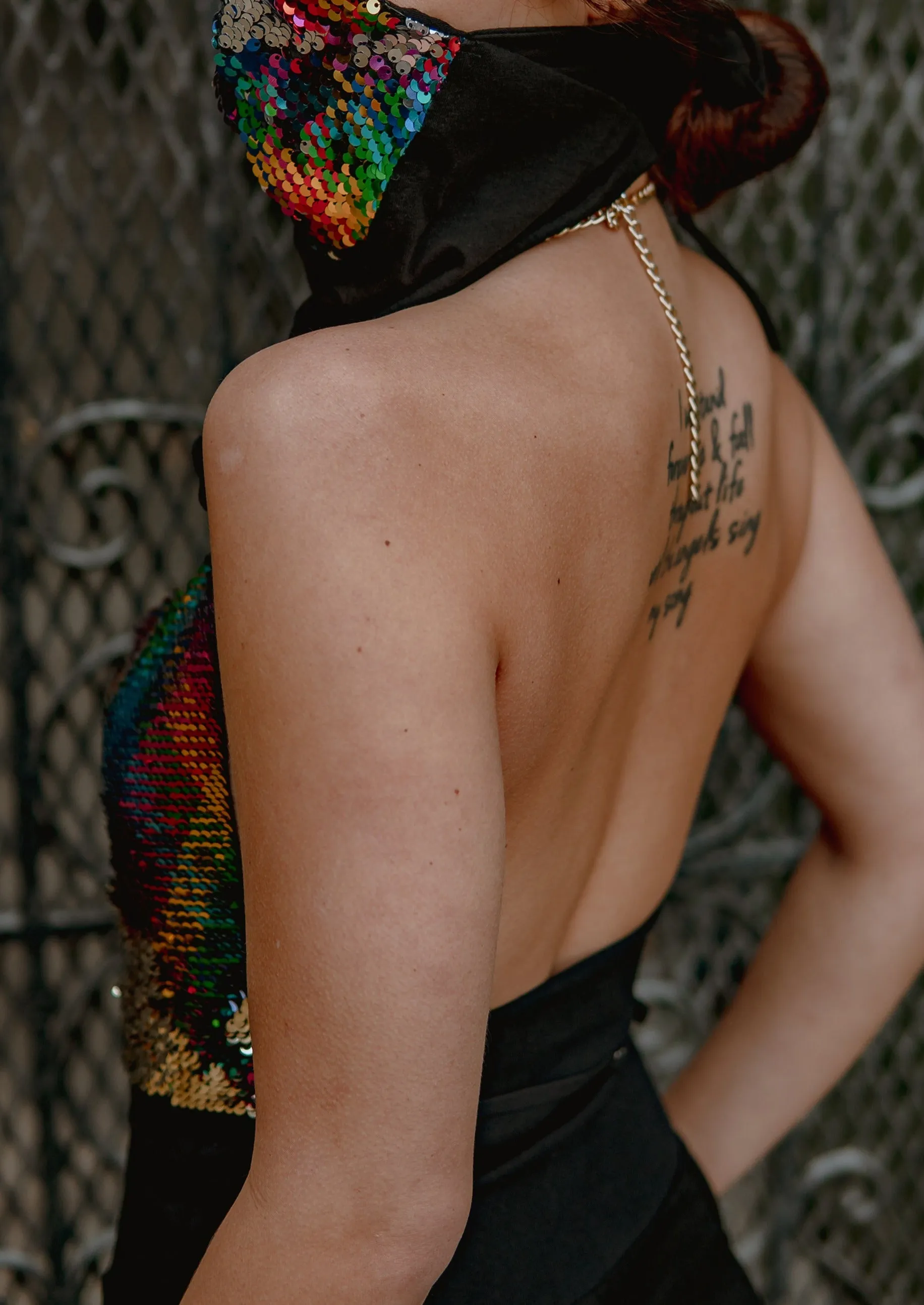 Flip Sequin Halter Top