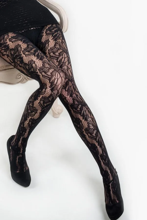 Floral Fishnet Tights