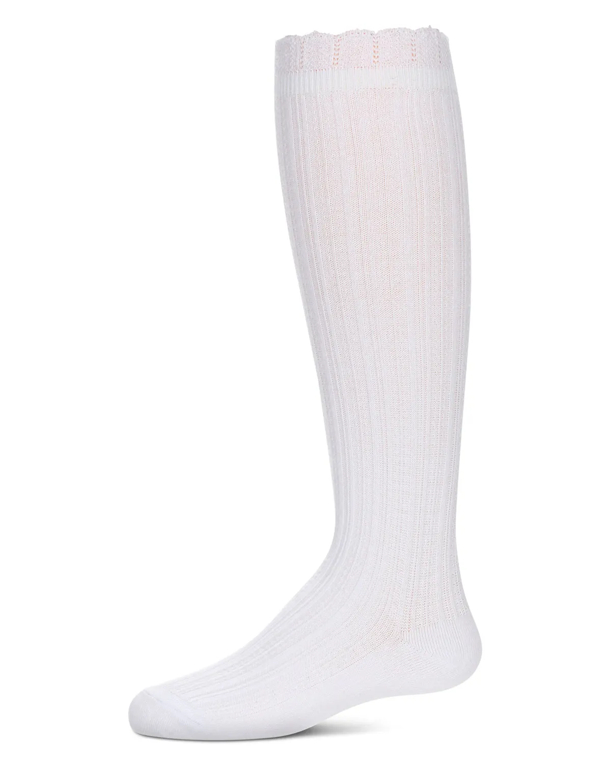 Girls' Crochet Ruffle Design Knee High Socks