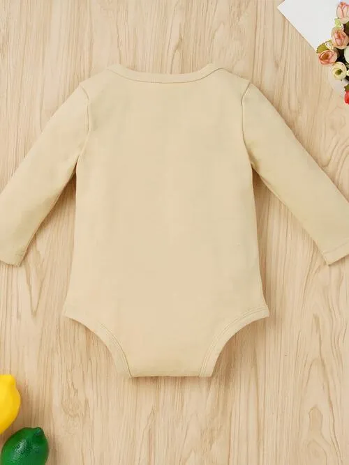 Graphic Round Neck Long Sleeve Bodysuit