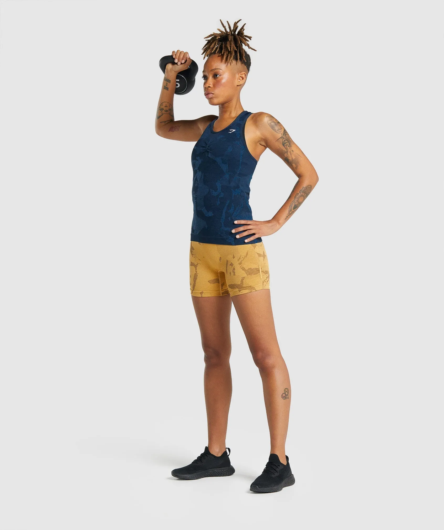 Gymshark Adapt Camo Seamless Tank - Savanna | Navy