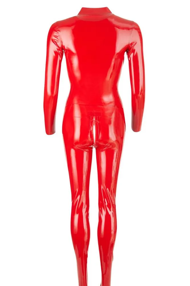 LATE-X Latex Catsuit Red