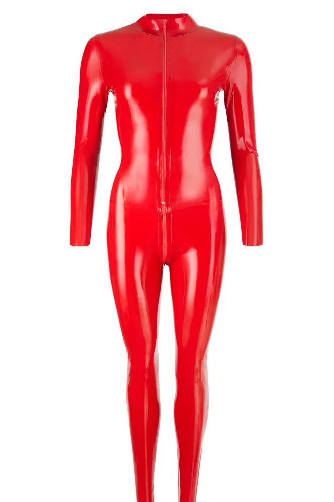 LATE-X Latex Catsuit Red