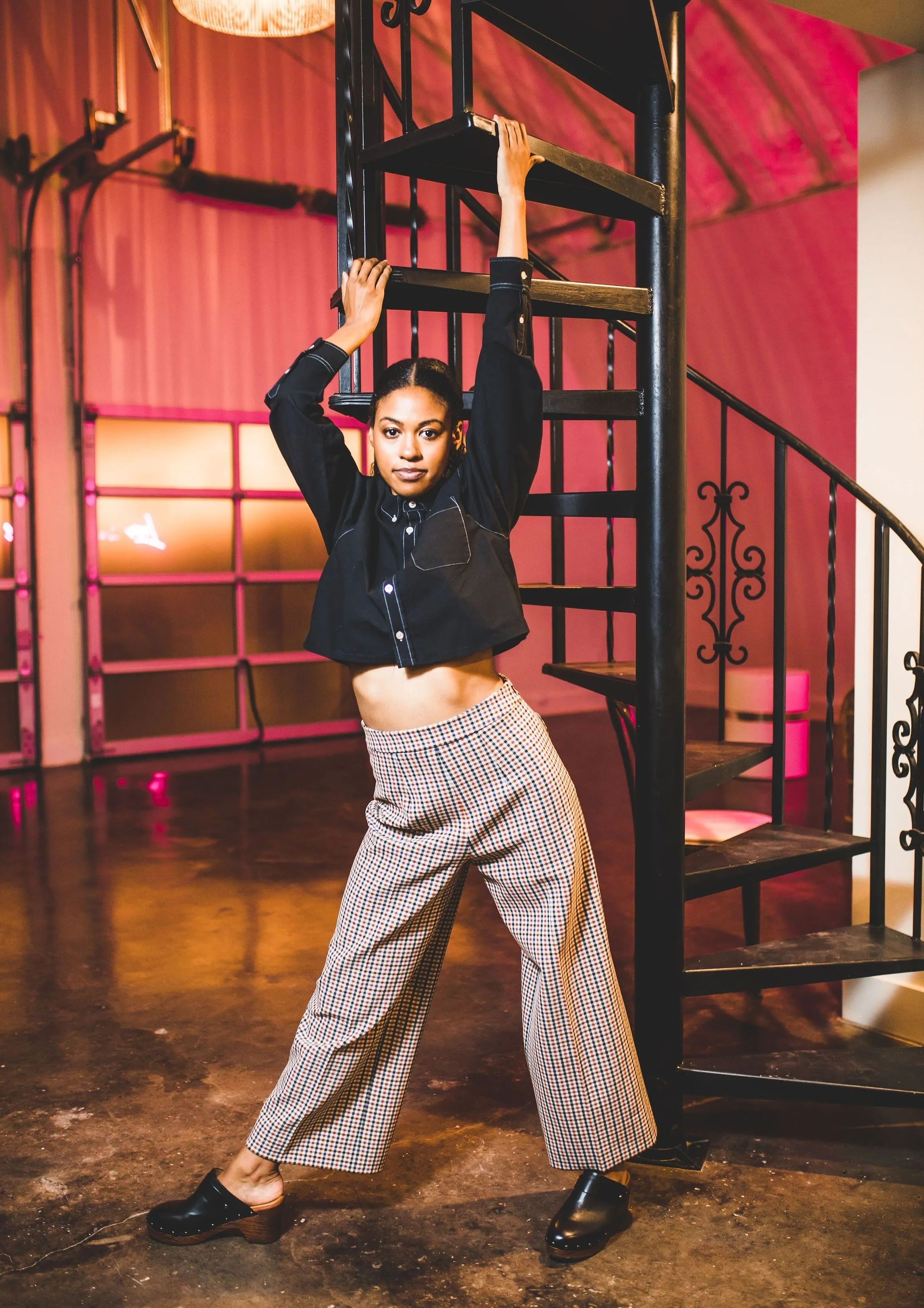 Motorcycle Cropped Button Up "Prism Collection"