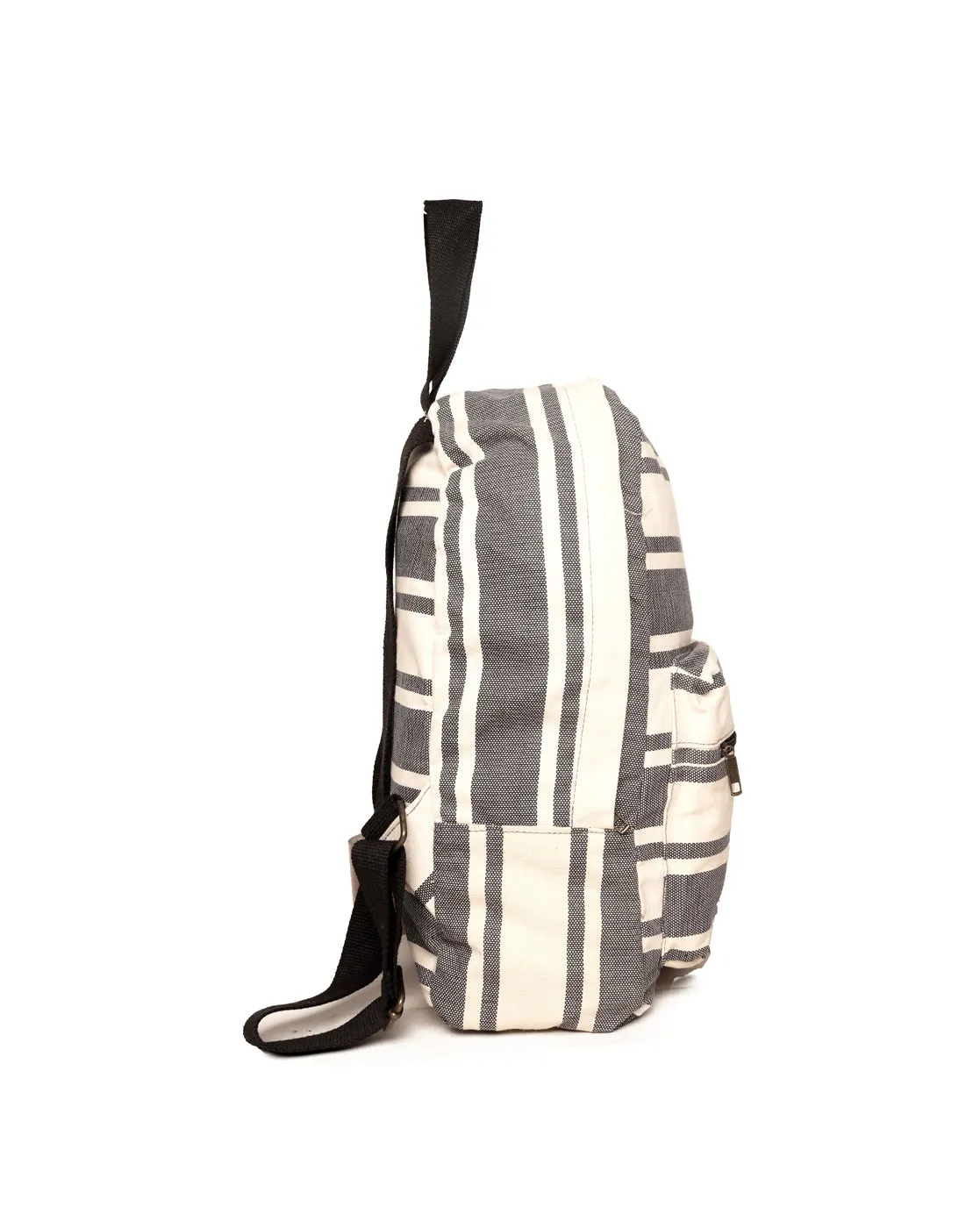 Multi Cotton Stripe Jacquard Girls Backpack Medium Size