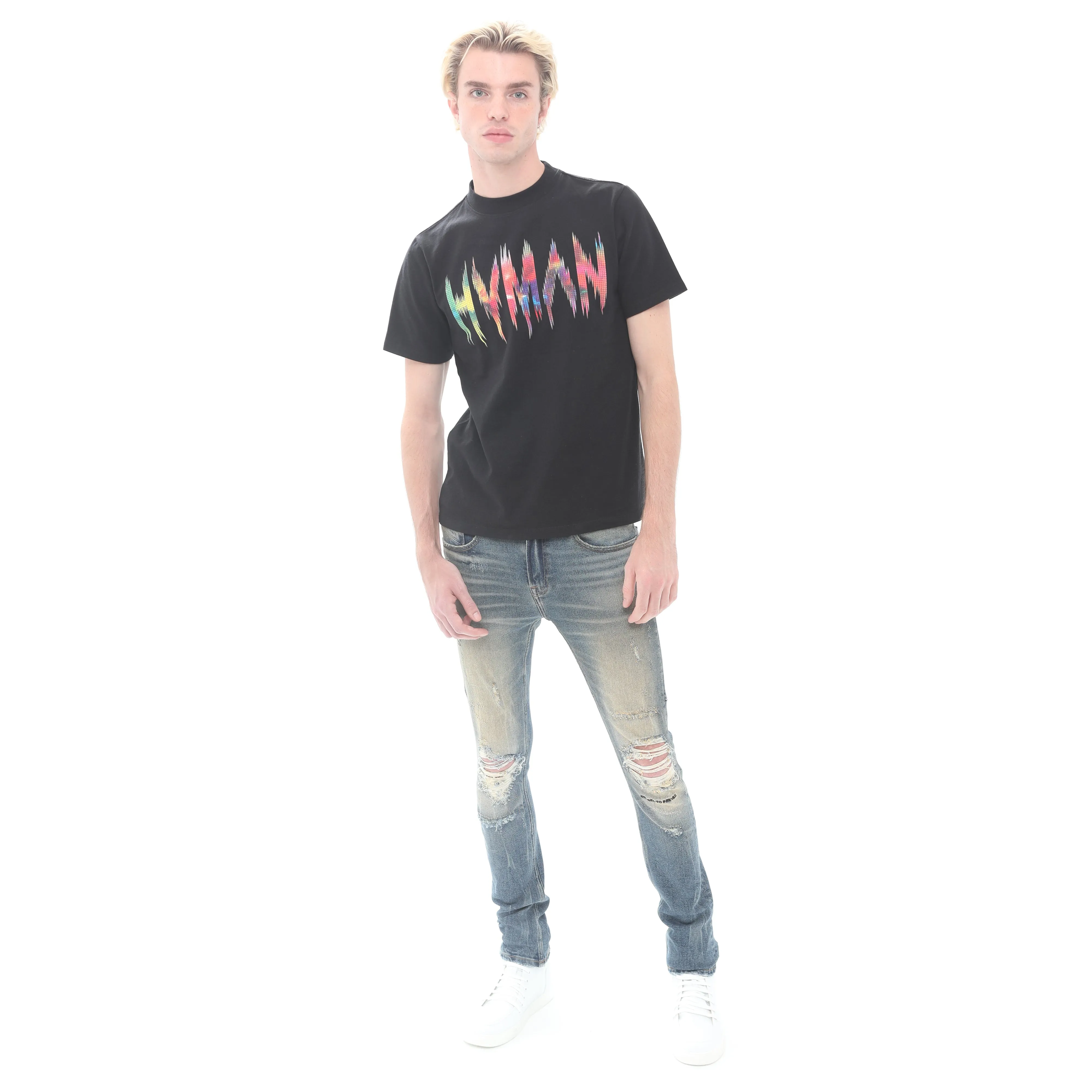 NOVELTY TEE "FREQUENCY" IN BLACK
