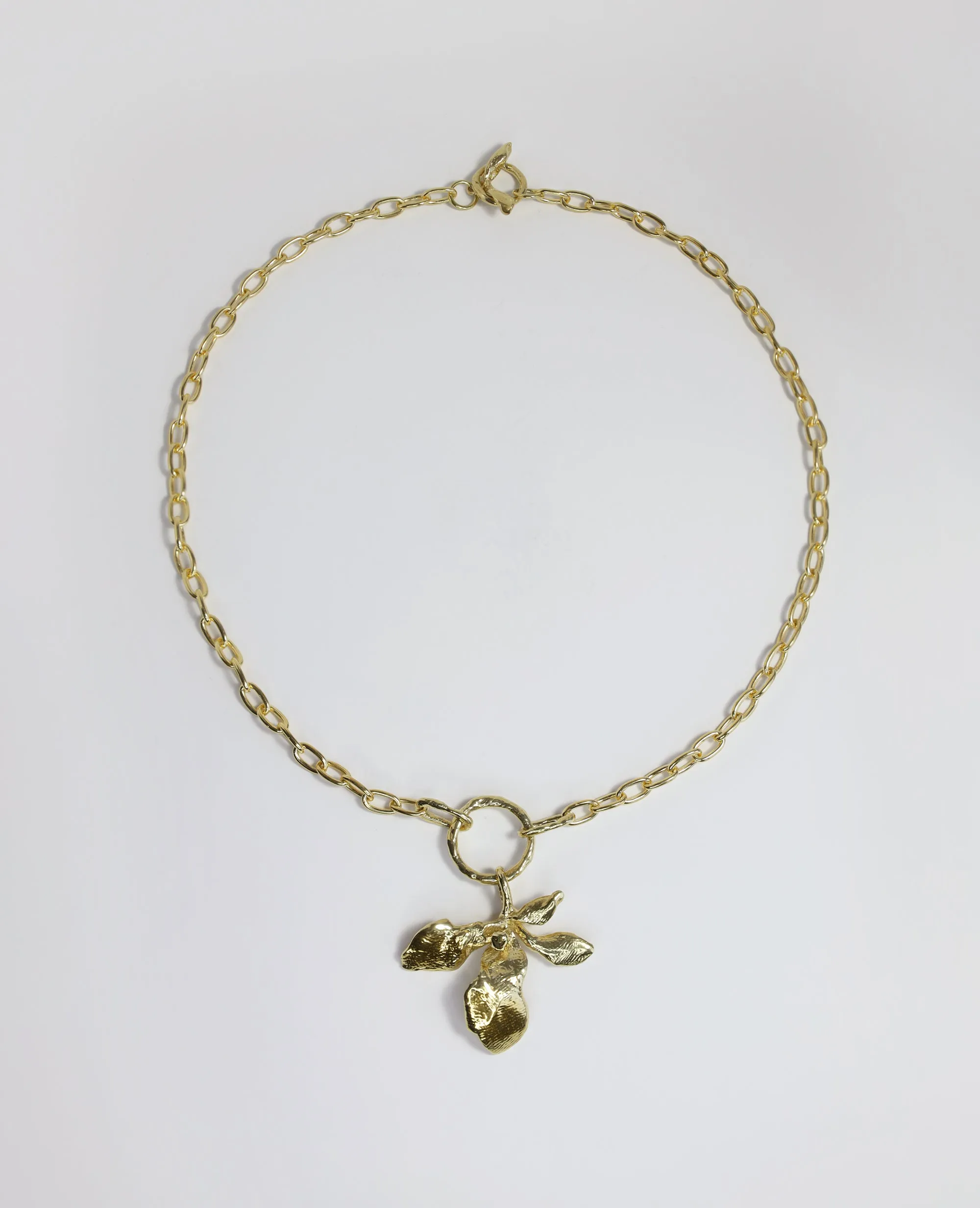 OLEANDER MEDALLION // golden necklace